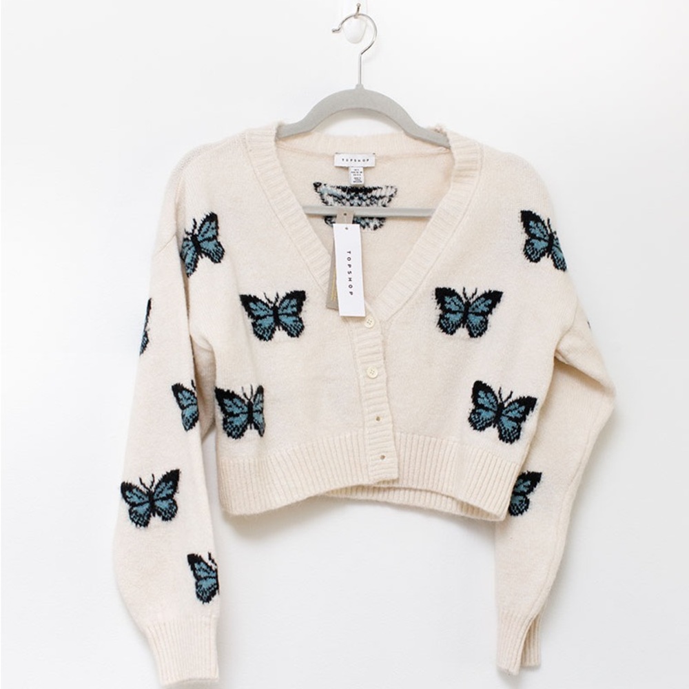 NWT Topshop Butterfly Cardigan Sweater Size SM US 4-6